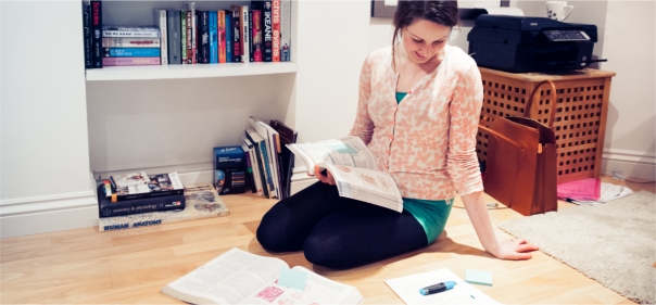 Arden University student studying at home