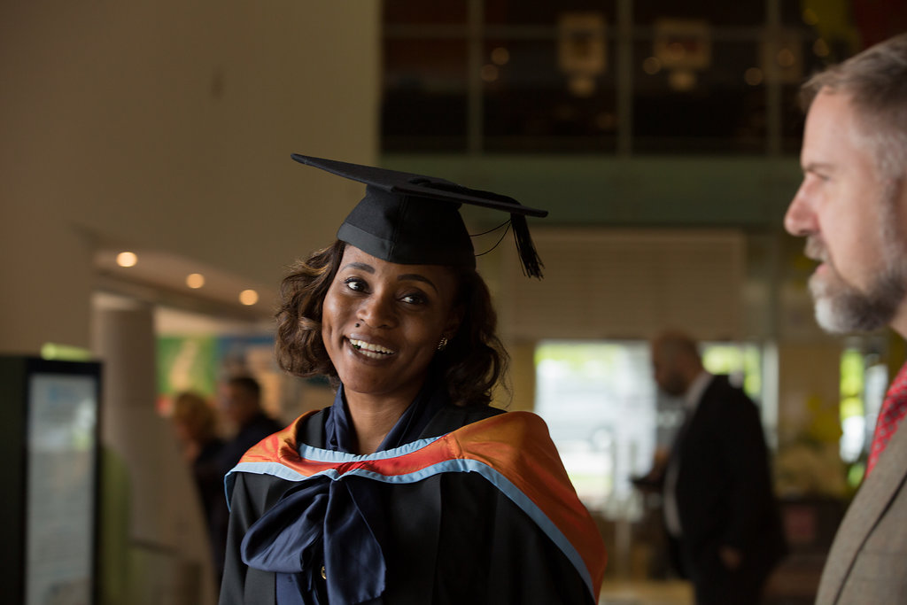 Graduate smiling