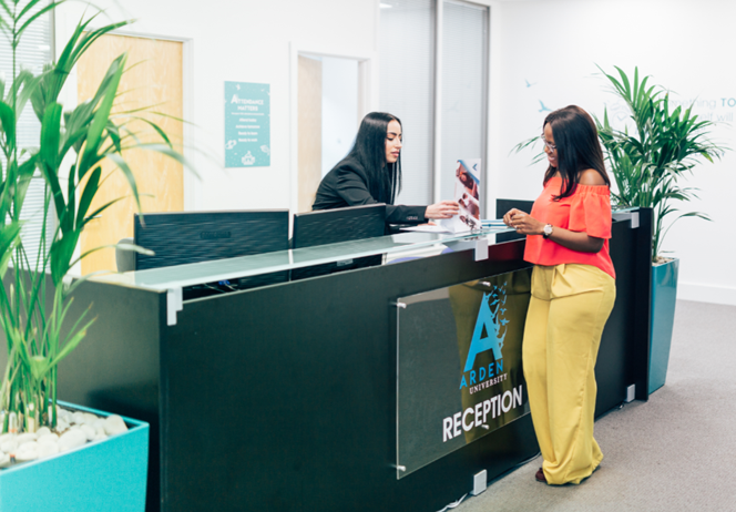 Arden University Manchester study centre reception